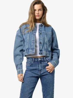 Noisy May Jacken*NMRONJA L/S CROP DNM JACKET VI433MB NOOS Medium Blue Denim