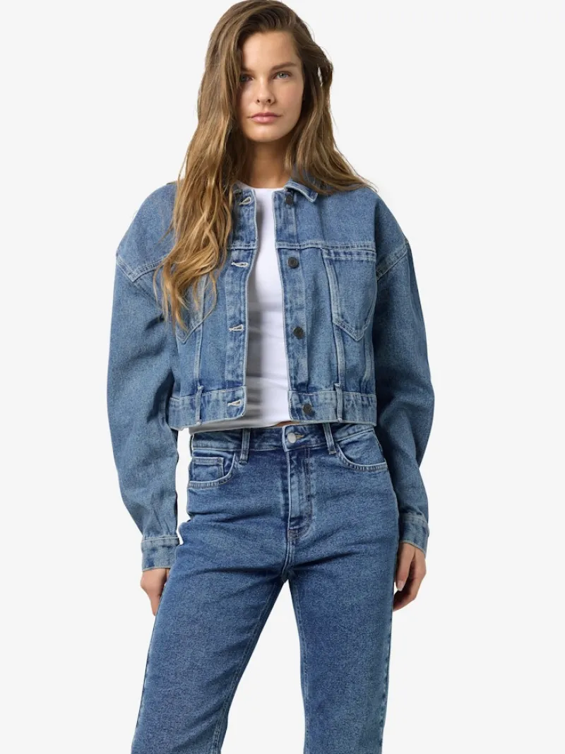Noisy May Jacken*NMRONJA L/S CROP DNM JACKET VI433MB NOOS Medium Blue Denim