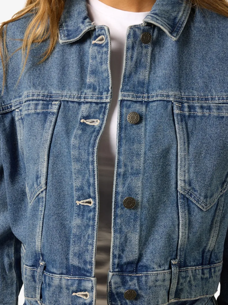 Noisy May Jacken*NMRONJA L/S CROP DNM JACKET VI433MB NOOS Medium Blue Denim