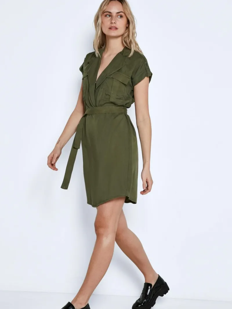 Noisy May Kleider*NMVERA S/S ENDI TENCEL DRESS FWD S* Olive Night