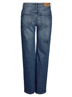 Noisy May Jeans*NMYOLANDA NW WIDE LEG STUD JEANS AZ308MB Medium Blue Denim