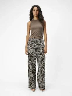 Object Hosen*OBJALBA LISA WIDE PANT PRINT NOOS humus