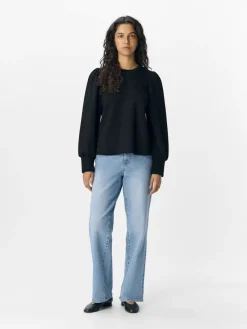 Object Pullover & Sweatshirts*OBJANDREA RE L/S O-NECK TOP NOOS Black