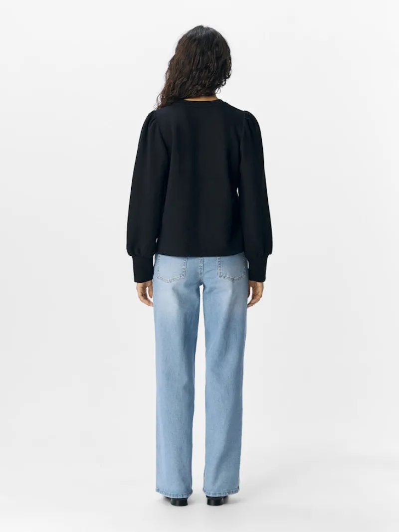 Object Pullover & Sweatshirts*OBJANDREA RE L/S O-NECK TOP NOOS Black