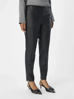 Object Hosen*OBJBELLE LISA COATED PANT NOOS Black