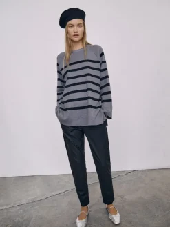 Object Hosen*OBJBELLE LISA COATED PANT NOOS Black