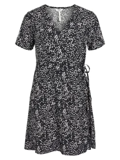 Object Kleider*OBJCAMILLA S/S SHORT WRAP DRESS PB14 Black