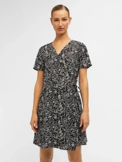 Object Kleider*OBJCAMILLA S/S SHORT WRAP DRESS PB14 Black
