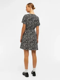 Object Kleider*OBJCAMILLA S/S SHORT WRAP DRESS PB14 Black