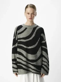 Object Pullover & Sweatshirts*OBJDIANA LO L/S KNIT PULLOVER NOOS Medium Grey Melange