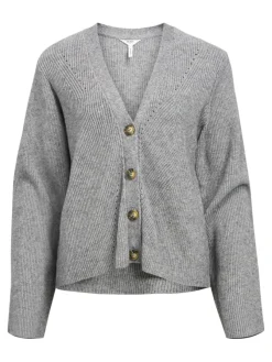 Object Pullover & Sweatshirts*OBJDITTE RE L/S KNIT CARDIGAN NOOS Medium Grey Melange