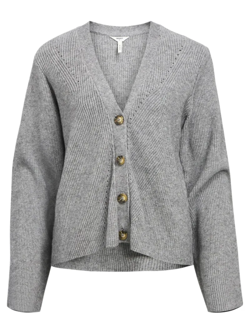 Object Pullover & Sweatshirts*OBJDITTE RE L/S KNIT CARDIGAN NOOS Medium Grey Melange