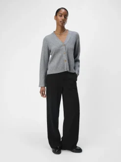 Object Pullover & Sweatshirts*OBJDITTE RE L/S KNIT CARDIGAN NOOS Medium Grey Melange