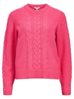 Object Pullover & Sweatshirts*OBJDORIS RE L/S KNIT PULLOVER NOOS hot pink