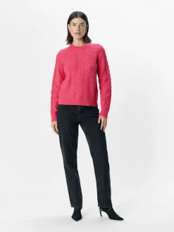 Object Pullover & Sweatshirts*OBJDORIS RE L/S KNIT PULLOVER NOOS hot pink