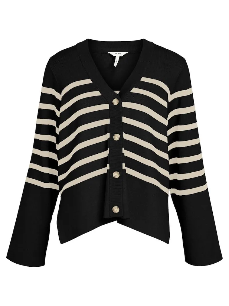 Object Pullover & Sweatshirts*OBJESTER L/S CARDIGAN NOOS Black