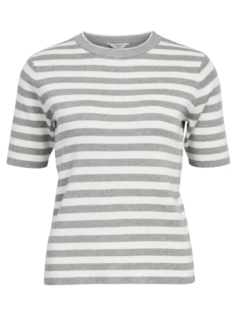 Object Pullover & Sweatshirts*OBJESTER S/S NEW KNIT PULLOVER NOOS Light Grey Melange