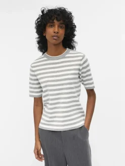 Object Pullover & Sweatshirts*OBJESTER S/S NEW KNIT PULLOVER NOOS Light Grey Melange