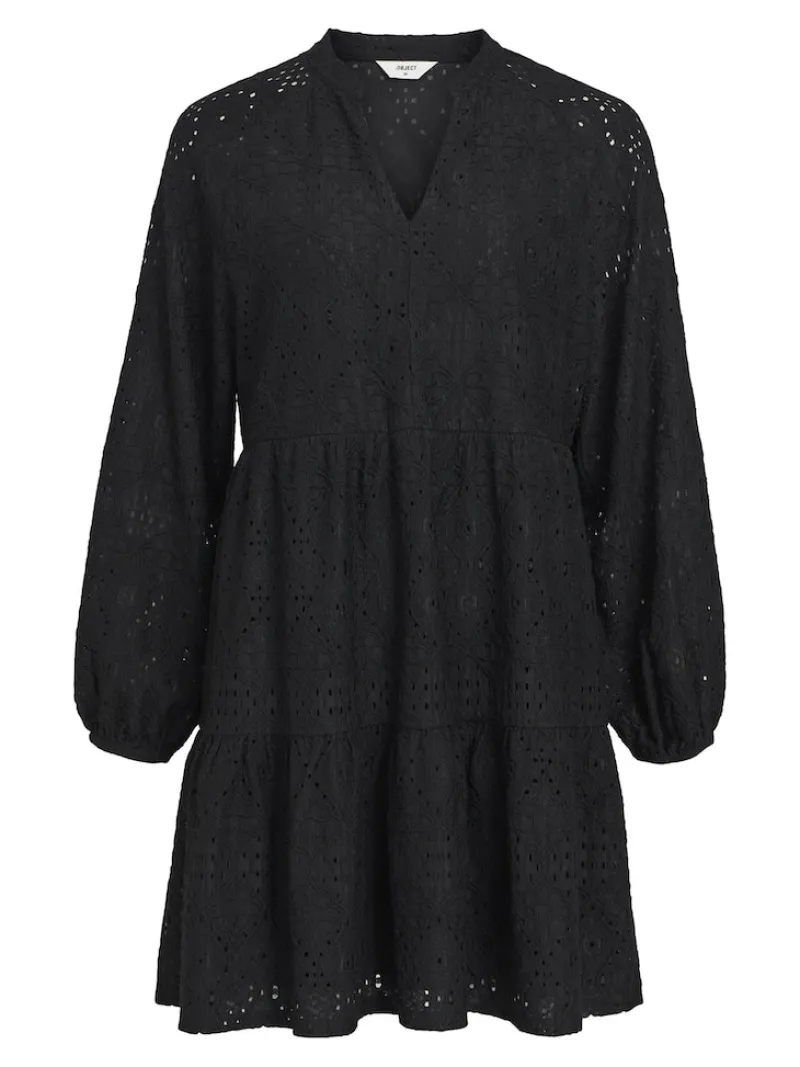 Object Kleider*OBJFEODORA GIA L/S DRESS NOOS Black