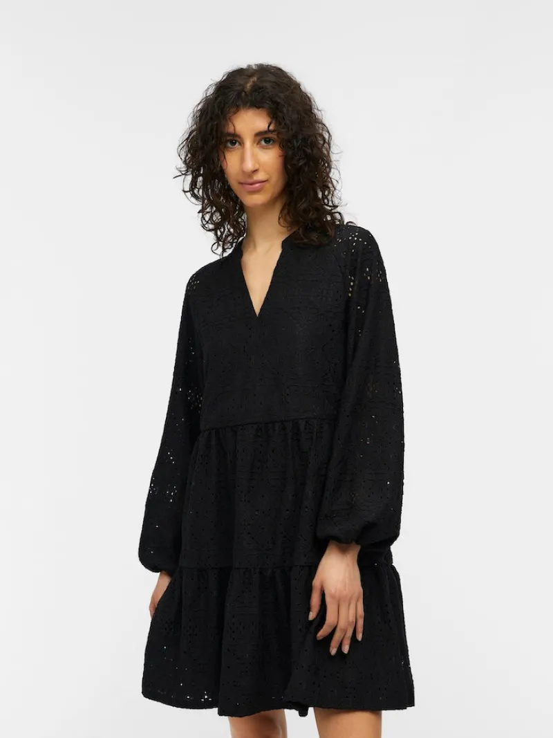 Object Kleider*OBJFEODORA GIA L/S DRESS NOOS Black