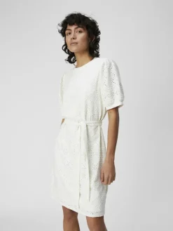 Object Kleider*OBJFEODORA S/S SHORT DRESS NOOS Cloud Dancer