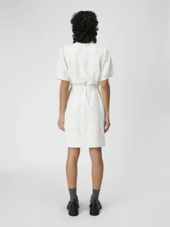 Object Kleider*OBJFEODORA S/S SHORT DRESS NOOS Cloud Dancer