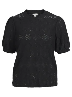 Object Blusen*OBJFEODORA S/S TOP NOOS Black