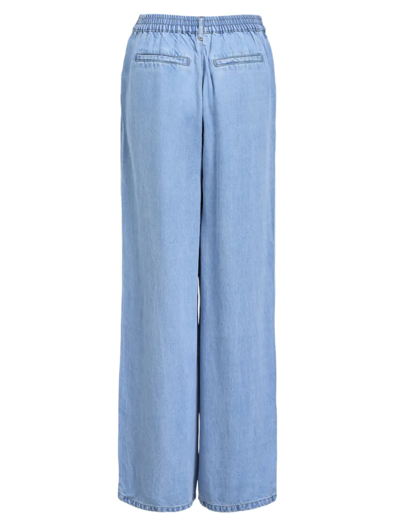 Object Hosen*OBJFRAME LISA WIDE MW PANT NOOS Light Blue Denim