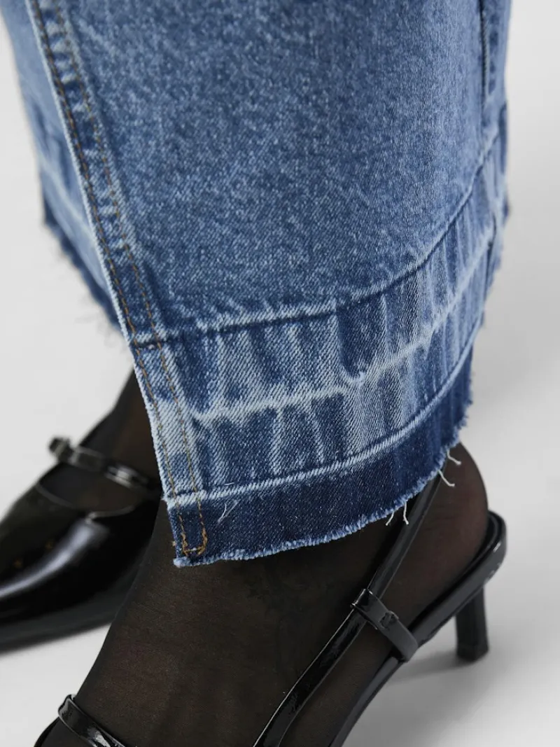 Object Röcke*OBJHARPER HW DENIM SKIRT 132 Medium Blue Denim