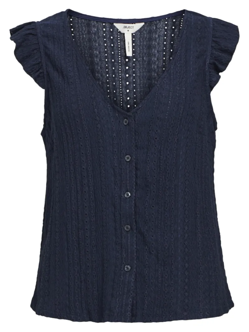 Object Blusen*OBJHELEN NOUR RE S/S TOP 134 Sky Captain