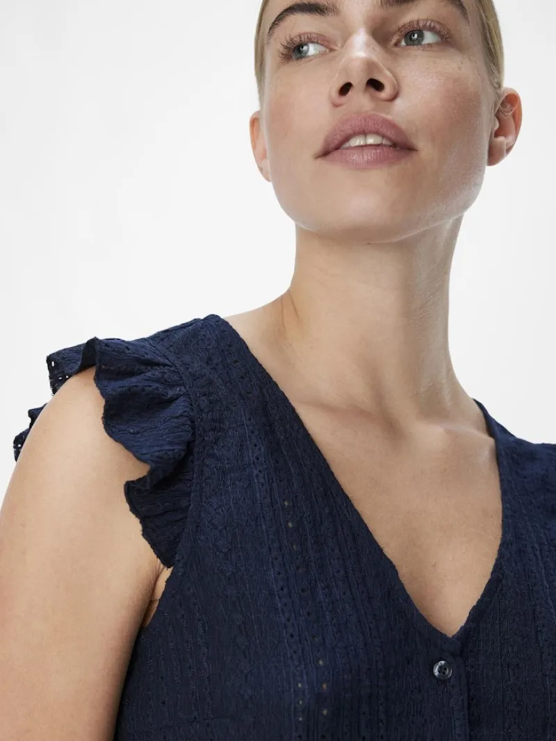 Object Blusen*OBJHELEN NOUR RE S/S TOP 134 Sky Captain