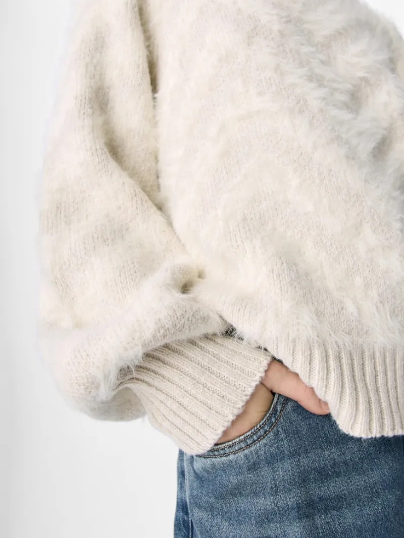 Object Pullover & Sweatshirts*OBJHOLLOW L/S RE KNIT PULLOVER NOOS white sand