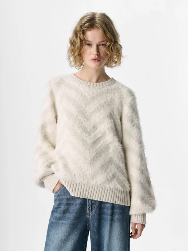 Object Pullover & Sweatshirts*OBJHOLLOW L/S RE KNIT PULLOVER NOOS white sand