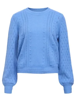 Object Pullover & Sweatshirts*OBJINGE L/S RE O-NECK KNIT NOOS cornflower blue