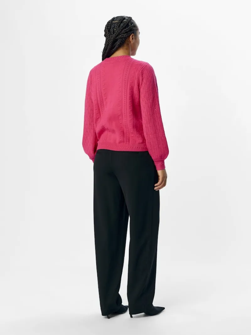Object Pullover & Sweatshirts*OBJINGE L/S RE O-NECK KNIT NOOS Raspberry Sorbet