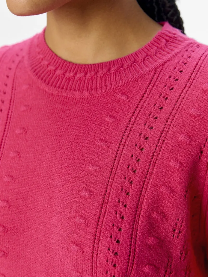 Object Pullover & Sweatshirts*OBJINGE L/S RE O-NECK KNIT NOOS Raspberry Sorbet
