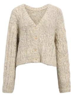 Object Pullover & Sweatshirts*OBJINUK L/S LO KNIT PULLOVER 142 white sand