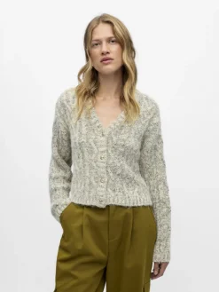 Object Pullover & Sweatshirts*OBJINUK L/S LO KNIT PULLOVER 142 white sand