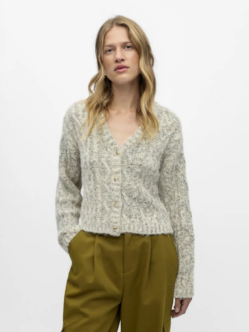 Object Pullover & Sweatshirts*OBJINUK L/S LO KNIT PULLOVER 142 white sand