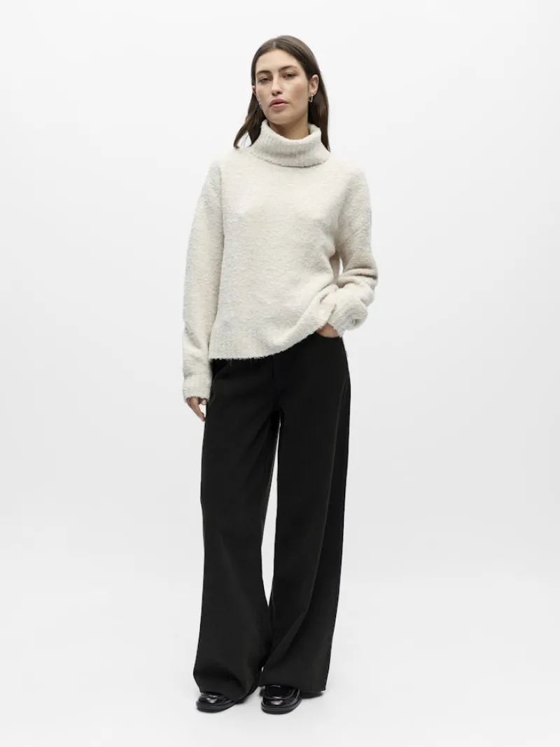 Object Pullover & Sweatshirts*OBJKIMIA L/S LO KNIT PULLOVER 141 white sand