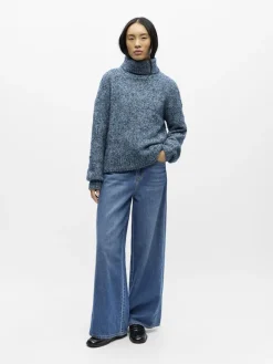 Object Pullover & Sweatshirts*OBJKIMIA L/S LO KNIT PULLOVER 141 legion blue