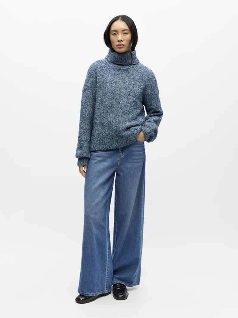 Object Pullover & Sweatshirts*OBJKIMIA L/S LO KNIT PULLOVER 141 legion blue