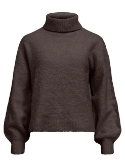 Object Pullover & Sweatshirts*OBJKIMIA L/S LO KNIT PULLOVER 141 seal brown
