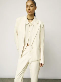 Object Jacken*OBJLISA L/S BUTTON BLAZER NOOS sandshell