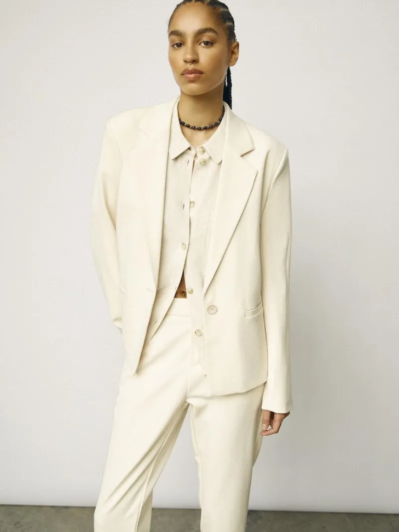 Object Jacken*OBJLISA L/S BUTTON BLAZER NOOS sandshell