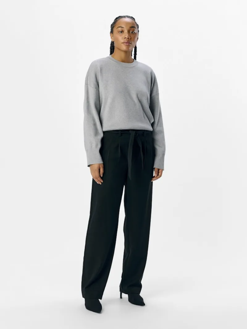 Object Hosen*OBJLISA MW STRAIGHT TIE PANT DIV Black