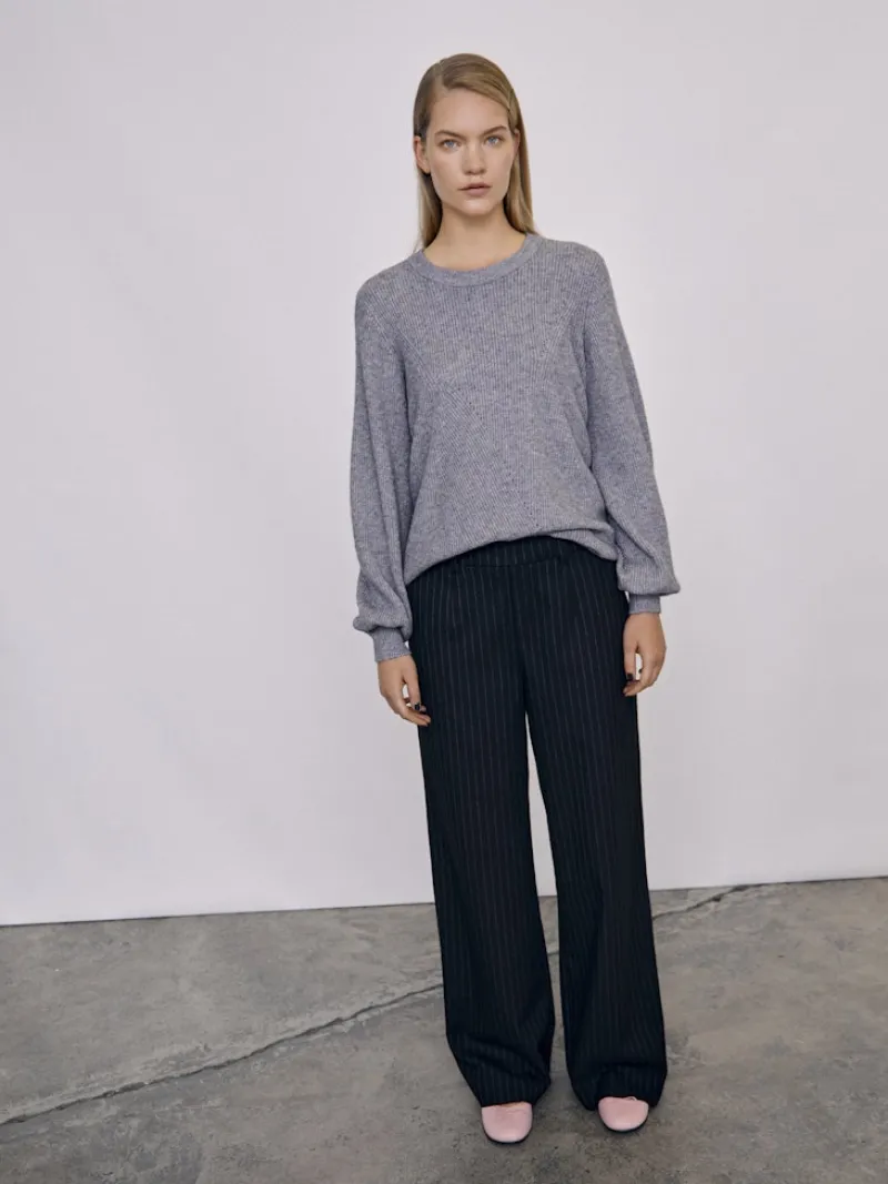 Object Hosen*OBJLISA WIDE PANT AOP NOOS Black