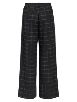 Object Hosen*OBJLISA WIDE PANT AOP NOOS Dark Grey Melange