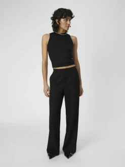 Object Hosen*OBJLISA WIDE PANT NOOS Black