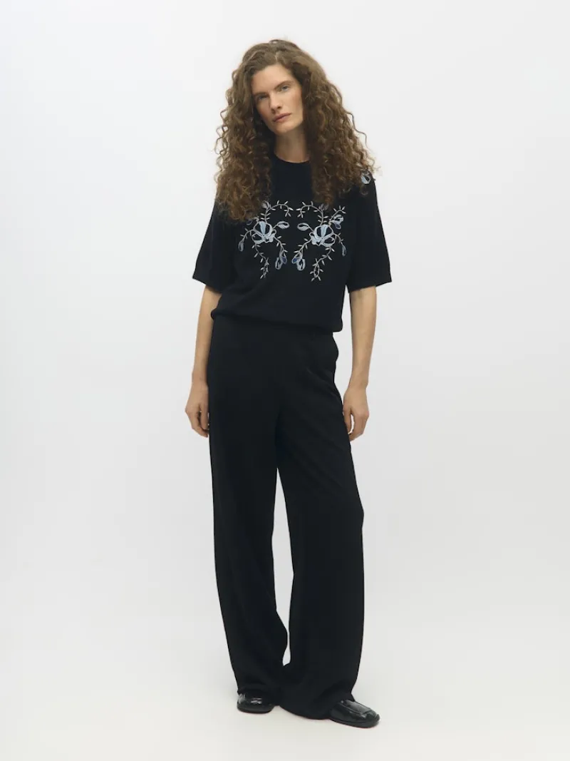 Object Hosen*OBJLISA WIDE PANT NOOS Black